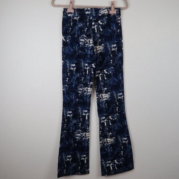 Nazz Couture Womens M Blue Tie Dye Print Flared Pants Boho Hippie Festival - Picture 3 of 5